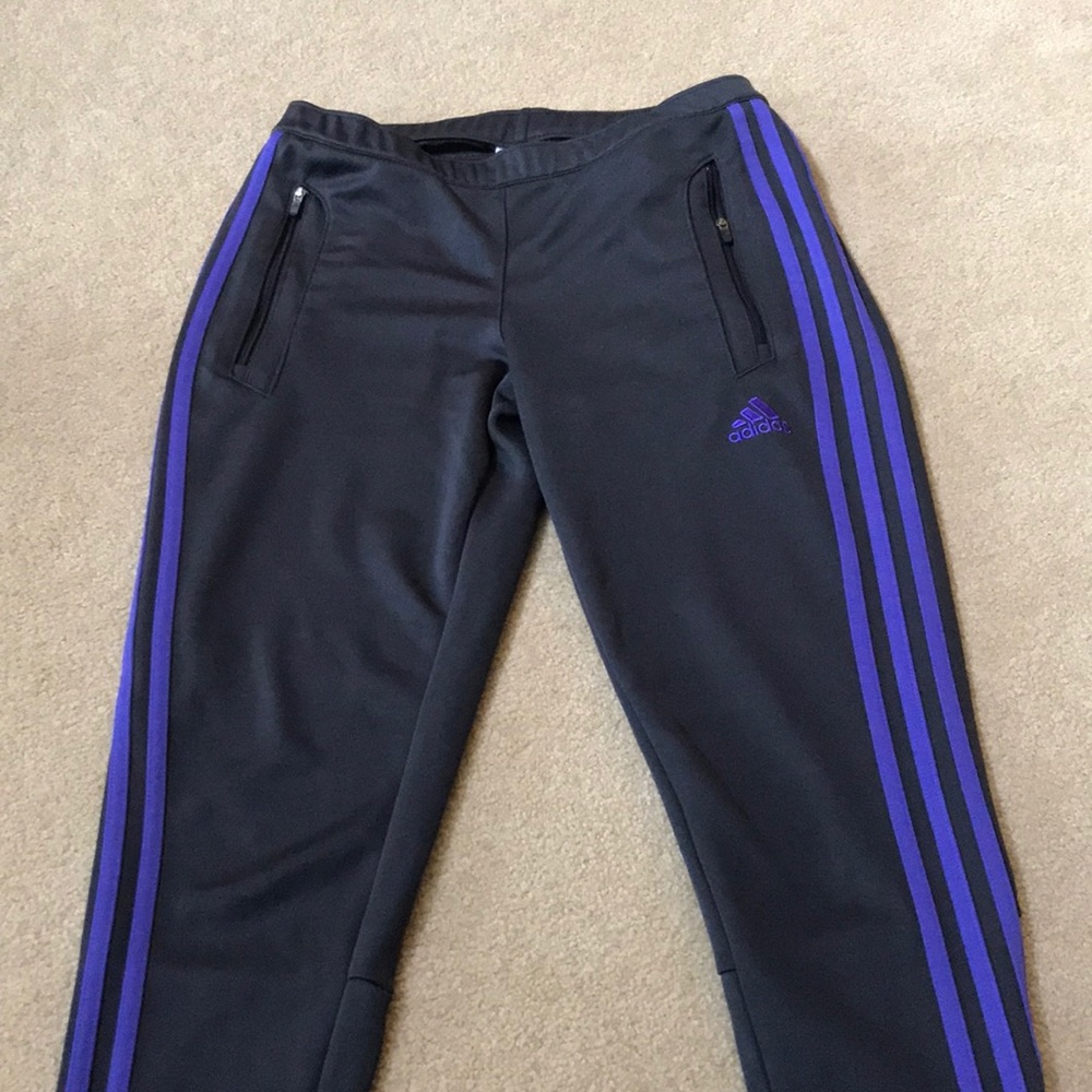 Adidas grey/purple Soccer Pants Womens XS